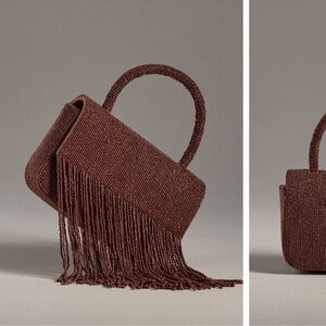 Beaded Fringe Bag Anthropologie Chocolate